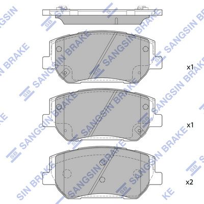 Комплект тормозных колодок, дисковый тормоз SANGSIN SP1913SD