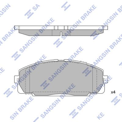Комплект тормозных колодок, дисковый тормоз SANGSIN SP2077