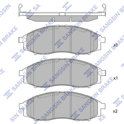 Комплект тормозных колодок, дисковый тормоз SANGSIN SP2078SD