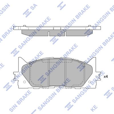 Комплект тормозных колодок, дисковый тормоз SANGSIN SP2080SD