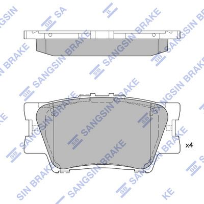 Комплект тормозных колодок, дисковый тормоз SANGSIN SP2081A