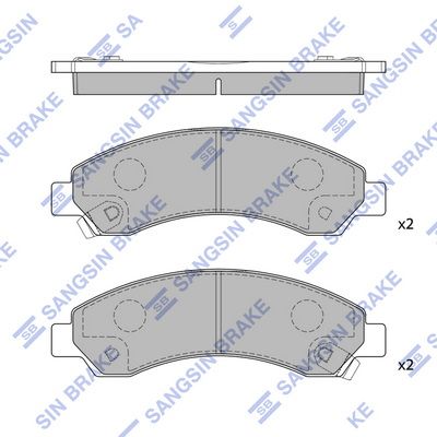 Комплект тормозных колодок, дисковый тормоз SANGSIN SP2088SD
