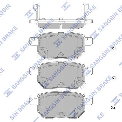 Комплект тормозных колодок, дисковый тормоз SANGSIN SP2094