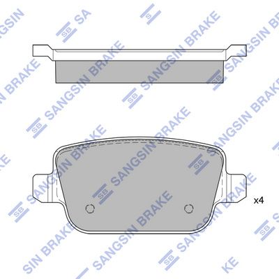 Комплект тормозных колодок, дисковый тормоз SANGSIN SP2101R