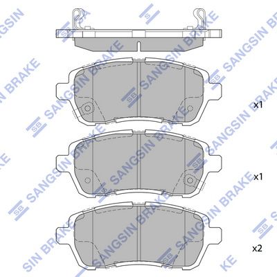 Комплект тормозных колодок, дисковый тормоз SANGSIN SP2113SD