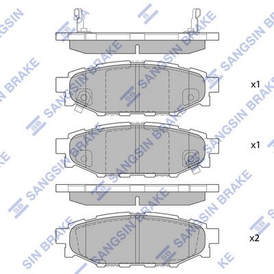 Комплект тормозных колодок, дисковый тормоз SANGSIN SP2118SD
