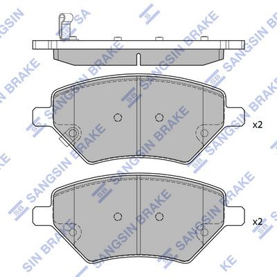 Комплект тормозных колодок, дисковый тормоз SANGSIN SP2126F