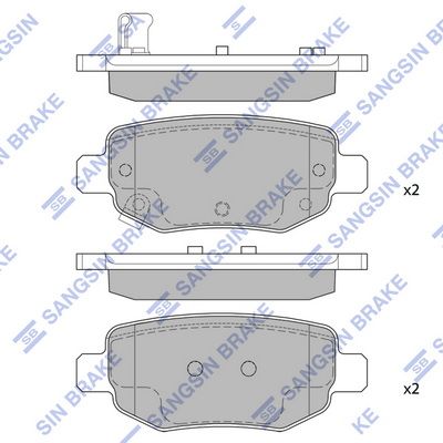 Комплект тормозных колодок, дисковый тормоз SANGSIN SP2126R
