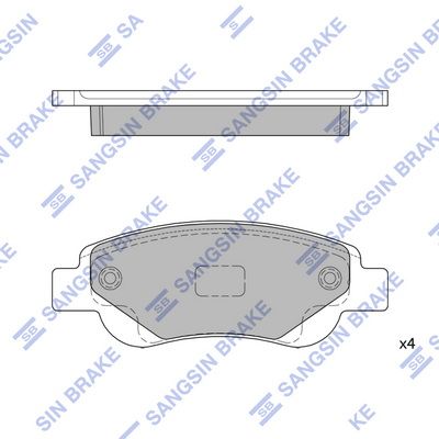 Комплект тормозных колодок, дисковый тормоз SANGSIN SP2141