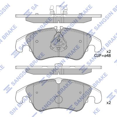 Комплект тормозных колодок, дисковый тормоз SANGSIN SP2145A