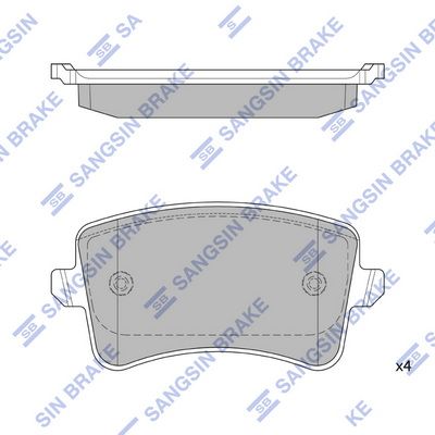 Комплект тормозных колодок, дисковый тормоз SANGSIN SP2146