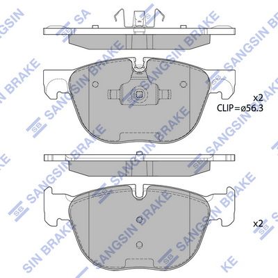 Комплект тормозных колодок, дисковый тормоз SANGSIN SP2172SD