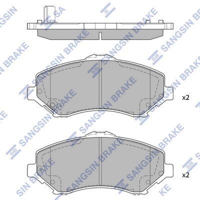 Комплект тормозных колодок, дисковый тормоз SANGSIN SP2185