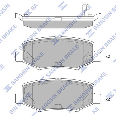 Комплект тормозных колодок, дисковый тормоз SANGSIN SP2186SD
