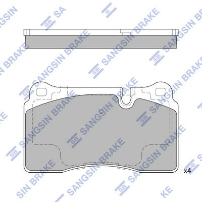 Комплект тормозных колодок, дисковый тормоз SANGSIN SP2235SD