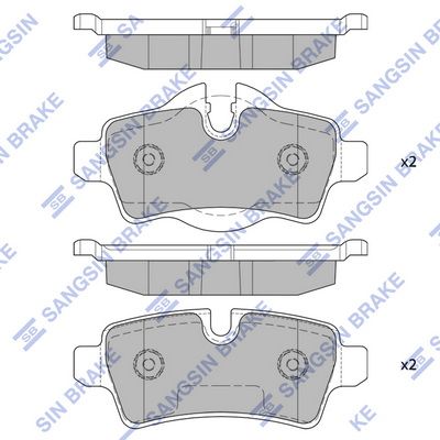 Комплект тормозных колодок, дисковый тормоз SANGSIN SP2246