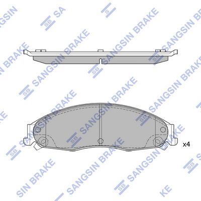 Комплект тормозных колодок, дисковый тормоз SANGSIN SP2250