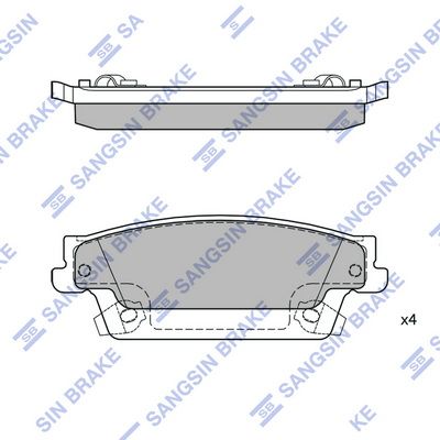 Комплект тормозных колодок, дисковый тормоз SANGSIN SP2254