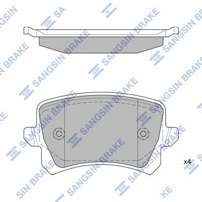 Комплект тормозных колодок, дисковый тормоз SANGSIN SP2263