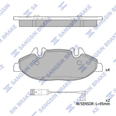 Комплект тормозных колодок, дисковый тормоз SANGSIN SP2331