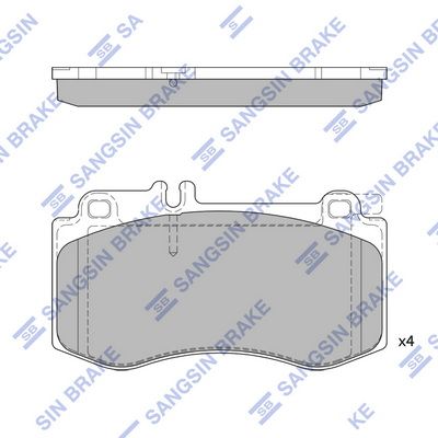 Комплект тормозных колодок, дисковый тормоз SANGSIN SP2378
