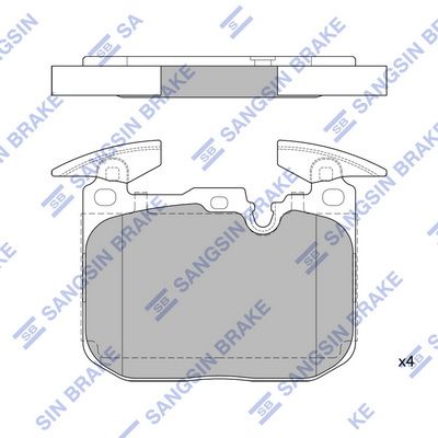 Комплект тормозных колодок, дисковый тормоз SANGSIN SP2402