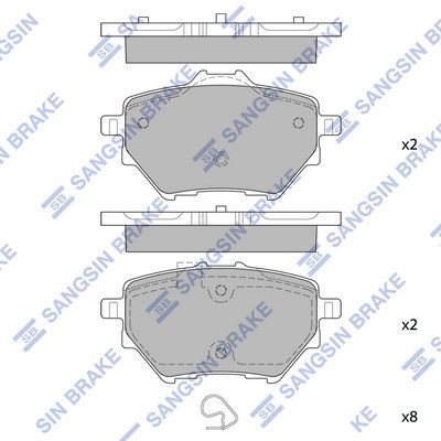 Комплект тормозных колодок, дисковый тормоз SANGSIN SP2467SD