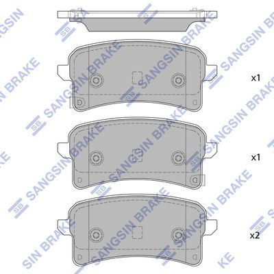 Комплект тормозных колодок, дисковый тормоз SANGSIN SP2511