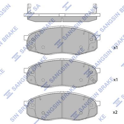 Комплект тормозных колодок, дисковый тормоз SANGSIN SP2547