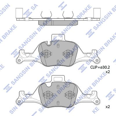 Комплект тормозных колодок, дисковый тормоз SANGSIN SP2601