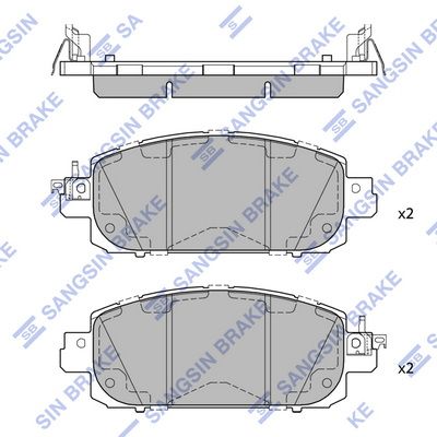 Комплект тормозных колодок, дисковый тормоз SANGSIN SP2772