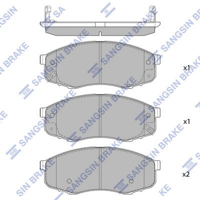 Комплект тормозных колодок, дисковый тормоз SANGSIN SP2854