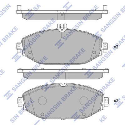 Комплект тормозных колодок, дисковый тормоз SANGSIN SP4001