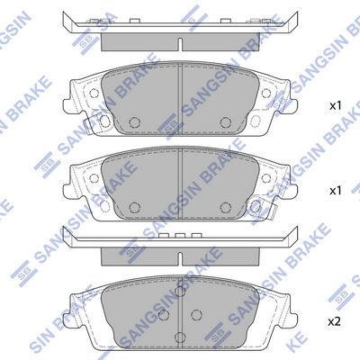 Комплект тормозных колодок, дисковый тормоз SANGSIN SP4011