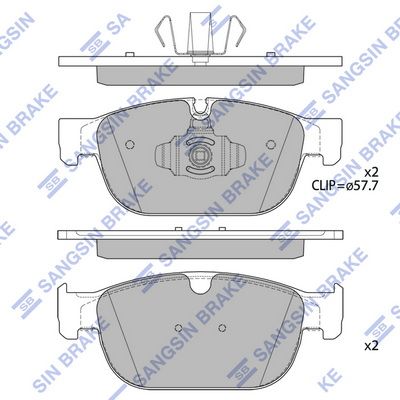 Комплект тормозных колодок, дисковый тормоз SANGSIN SP4024