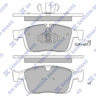 Комплект тормозных колодок, дисковый тормоз SANGSIN SP4025SD
