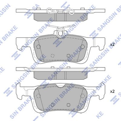 Комплект тормозных колодок, дисковый тормоз SANGSIN SP4036