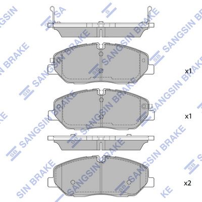 Комплект тормозных колодок, дисковый тормоз SANGSIN SP4037SD
