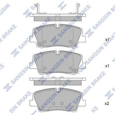 Комплект тормозных колодок, дисковый тормоз SANGSIN SP4038