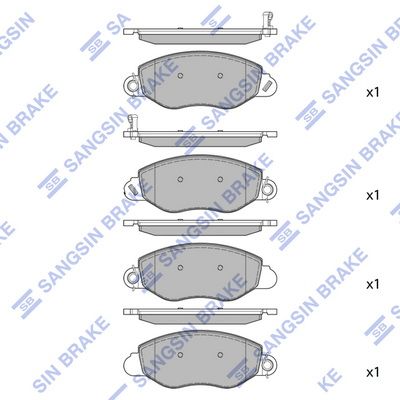 Комплект тормозных колодок, дисковый тормоз SANGSIN SP4042