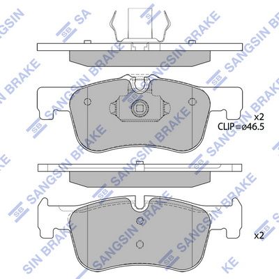 Комплект тормозных колодок, дисковый тормоз SANGSIN SP4043