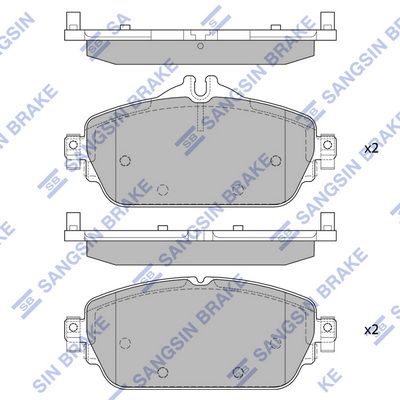 Комплект тормозных колодок, дисковый тормоз SANGSIN SP4044