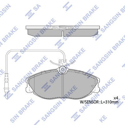 Комплект тормозных колодок, дисковый тормоз SANGSIN SP4045