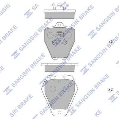 Комплект тормозных колодок, дисковый тормоз SANGSIN SP4048