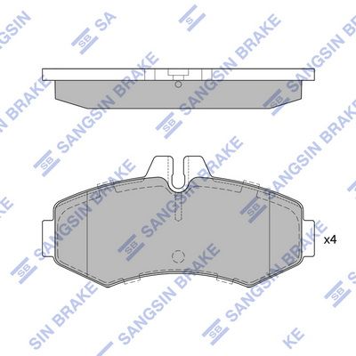 Комплект тормозных колодок, дисковый тормоз SANGSIN SP4049