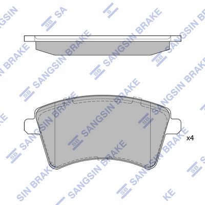 Комплект тормозных колодок, дисковый тормоз SANGSIN SP4059