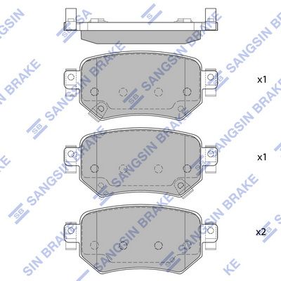 Комплект тормозных колодок, дисковый тормоз SANGSIN SP4070