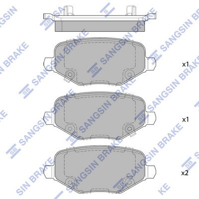Комплект тормозных колодок, дисковый тормоз SANGSIN SP4079