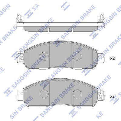 Комплект тормозных колодок, дисковый тормоз SANGSIN SP4080