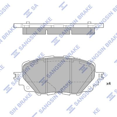 Комплект тормозных колодок, дисковый тормоз SANGSIN SP4101